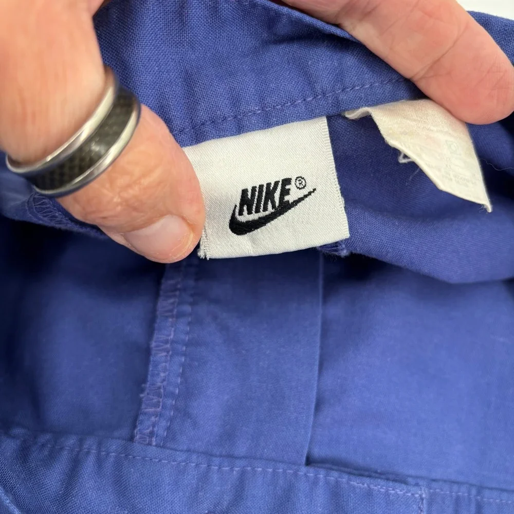 Nike Men Vintage Golf Short XL Blue Pleated Embroidered Casual 90's Old Money